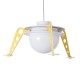GloboStar® UFO 61581 Παιδικό Κρεμαστό Φωτιστικό Φιγούρα Μονόφωτο 1 x E27 IP20 Κίτρινο, Μπλε & Λευκό Πλαστικό - Μ58 x Π58 x Υ24cm