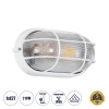 GLOBOSTAR® BOATLIGHT 61582 Φωτιστικό Καραβοχελώνα Τοίχου - Απλίκα με Ντουί 1 x E27 120° AC 220-240V Αδιάβροχο IP65 -  Λευκό Ματ - Μ21 x Π10.4 x Υ9cm
