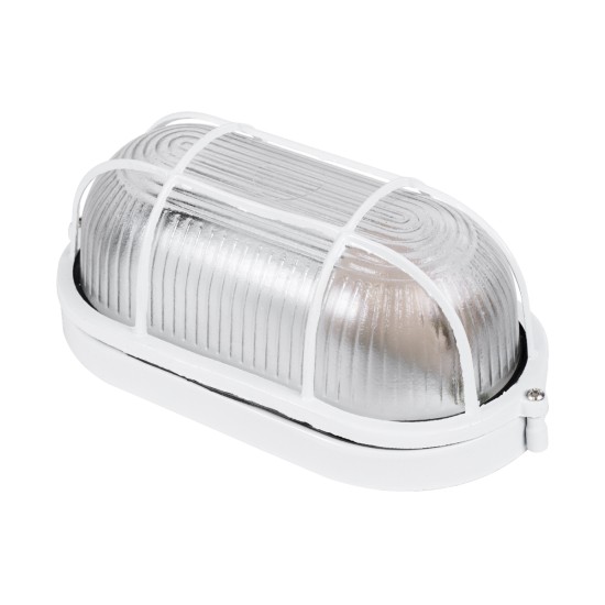 GLOBOSTAR® BOATLIGHT 61582 Φωτιστικό Καραβοχελώνα Τοίχου - Απλίκα με Ντουί 1 x E27 120° AC 220-240V Αδιάβροχο IP65 -  Λευκό Ματ - Μ21 x Π10.4 x Υ9cm