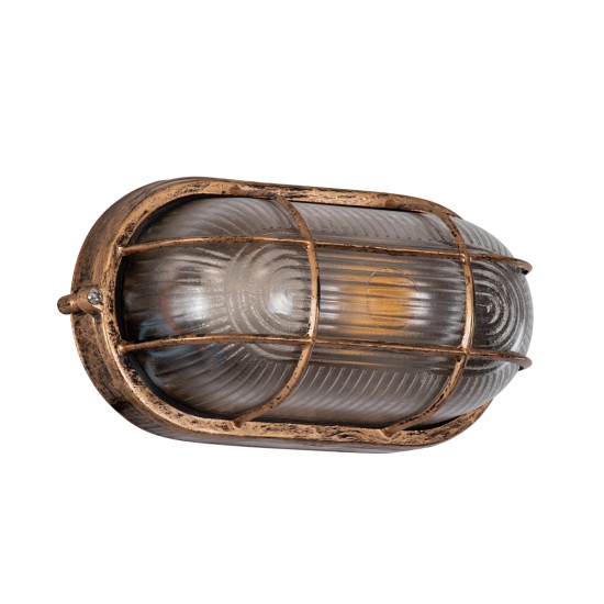 GLOBOSTAR® BOATLIGHT 61584 Vintage Φωτιστικό Καραβοχελώνα Τοίχου - Απλίκα με Ντουί 1 x E27 AC 220-240V Αδιάβροχο IP65 - Μπρονζέ Εφέ Σκουριάς Ματ - Μ21 x Π10.4 x Υ9cm GLOBOSTAR® BOATLIGHT 61584 Vintage Φωτιστικό Καραβοχελώνα Τοίχου - Απλίκα με Ντουί 1 x E27 120° AC 220-240V Αδιάβροχο IP65 - Μπρονζέ Εφέ Σκουριάς Ματ - Μ21 x Π10.4 x Υ9cm