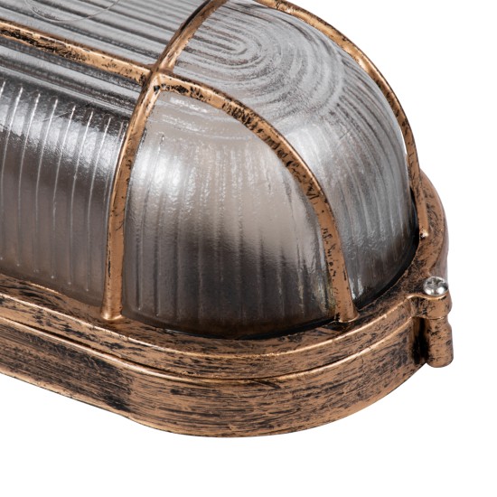 GLOBOSTAR® BOATLIGHT 61584 Vintage Φωτιστικό Καραβοχελώνα Τοίχου - Απλίκα με Ντουί 1 x E27 AC 220-240V Αδιάβροχο IP65 - Μπρονζέ Εφέ Σκουριάς Ματ - Μ21 x Π10.4 x Υ9cm GLOBOSTAR® BOATLIGHT 61584 Vintage Φωτιστικό Καραβοχελώνα Τοίχου - Απλίκα με Ντουί 1 x E27 120° AC 220-240V Αδιάβροχο IP65 - Μπρονζέ Εφέ Σκουριάς Ματ - Μ21 x Π10.4 x Υ9cm