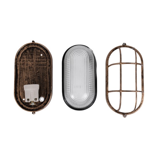 GLOBOSTAR® BOATLIGHT 61584 Vintage Φωτιστικό Καραβοχελώνα Τοίχου - Απλίκα με Ντουί 1 x E27 AC 220-240V Αδιάβροχο IP65 - Μπρονζέ Εφέ Σκουριάς Ματ - Μ21 x Π10.4 x Υ9cm GLOBOSTAR® BOATLIGHT 61584 Vintage Φωτιστικό Καραβοχελώνα Τοίχου - Απλίκα με Ντουί 1 x E27 120° AC 220-240V Αδιάβροχο IP65 - Μπρονζέ Εφέ Σκουριάς Ματ - Μ21 x Π10.4 x Υ9cm
