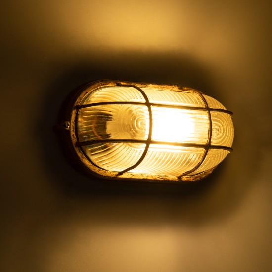 GLOBOSTAR® BOATLIGHT 61584 Vintage Φωτιστικό Καραβοχελώνα Τοίχου - Απλίκα με Ντουί 1 x E27 AC 220-240V Αδιάβροχο IP65 - Μπρονζέ Εφέ Σκουριάς Ματ - Μ21 x Π10.4 x Υ9cm GLOBOSTAR® BOATLIGHT 61584 Vintage Φωτιστικό Καραβοχελώνα Τοίχου - Απλίκα με Ντουί 1 x E27 120° AC 220-240V Αδιάβροχο IP65 - Μπρονζέ Εφέ Σκουριάς Ματ - Μ21 x Π10.4 x Υ9cm