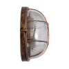 GloboStar® BOATLIGHT 61590 Vintage Industrial Φωτιστικό Τοίχου - Απλίκα - Καραβοχελώνα Εξωτερικού Χώρου Δίφωτο 2 x E27 AC220-240V Αδιάβροχο IP65 - Σώμα Αλουμινίου & Tempered Glass - Φ24 x Υ11cm - Χάλκινο - Στρόγγυλο - 5 Years Warranty