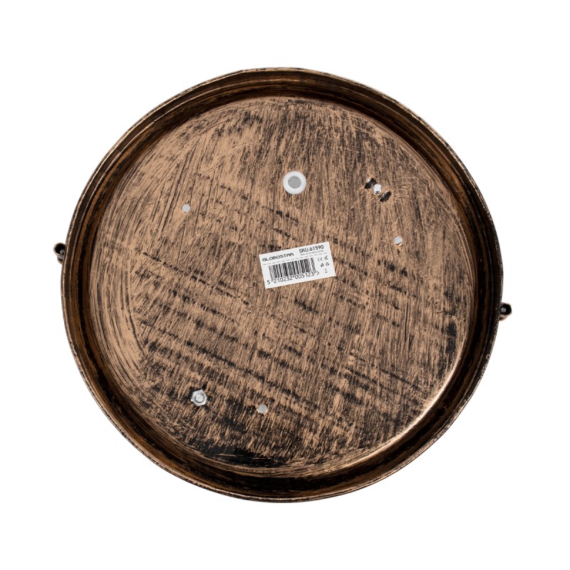 GloboStar® BOATLIGHT 61590 Vintage Industrial Φωτιστικό Τοίχου - Απλίκα - Καραβοχελώνα Εξωτερικού Χώρου Δίφωτο 2 x E27 AC220-240V Αδιάβροχο IP65 - Σώμα Αλουμινίου & Tempered Glass - Φ24 x Υ11cm - Χάλκινο - Στρόγγυλο - 5 Years Warranty