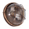 GloboStar® BOATLIGHT 61590 Vintage Industrial Φωτιστικό Τοίχου - Απλίκα - Καραβοχελώνα Εξωτερικού Χώρου Δίφωτο 2 x E27 AC220-240V Αδιάβροχο IP65 - Σώμα Αλουμινίου & Tempered Glass - Φ24 x Υ11cm - Χάλκινο - Στρόγγυλο - 5 Years Warranty
