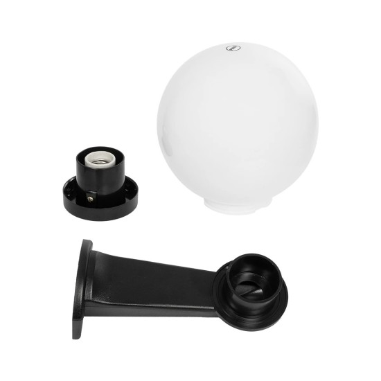 GLOBOSTAR® AGROS 61592 Φωτιστικό Τοίχου - Απλίκα Κήπου με Ντουί 1 x E27 AC 220-240V Αδιάβροχο IP65 - Λευκό & Μάυρο - Μ20 x Π20 x Υ30cm