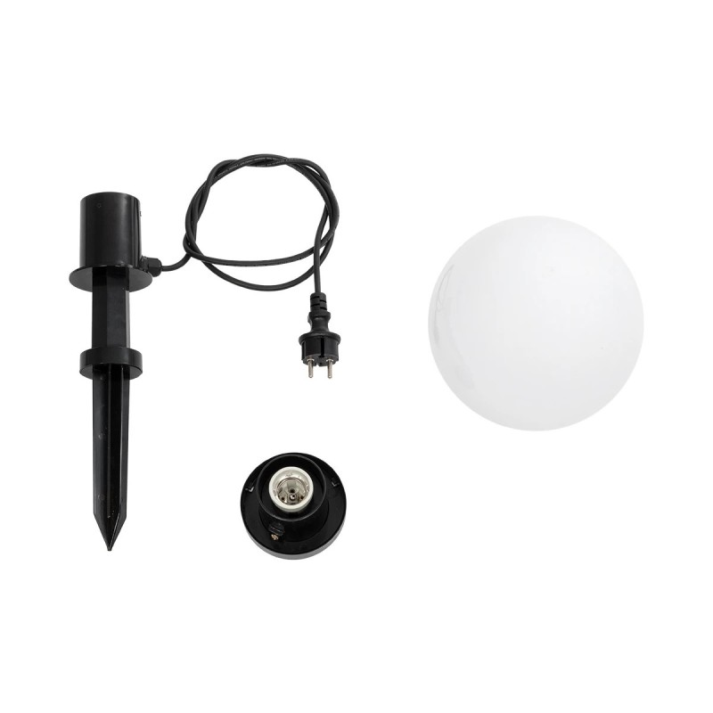 GLOBOSTAR® AGROS 61593 Φωτιστικό Κήπου / Καρφωτό με Ντουί 1 x E27 AC 220-240V Αδιάβροχο IP65 - Λευκό & Μάυρο - Μ20 x Π20 x Υ54cm