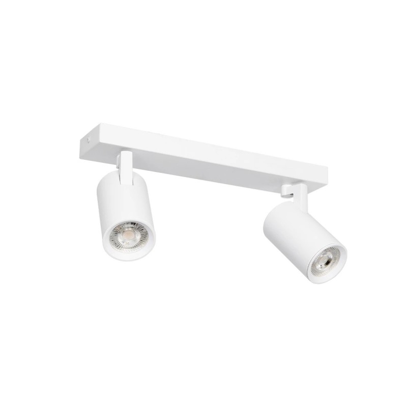 kelvo® SPOTA KLV-101-0137 Μοντέρνο Κινούμενο Φωτιστικό Σποτ Οροφής με Ντουί 2 x GU10 90° AC 220-240V IP20 - Λευκό Ματ - Μ30 x Π6 x Υ14.5cm