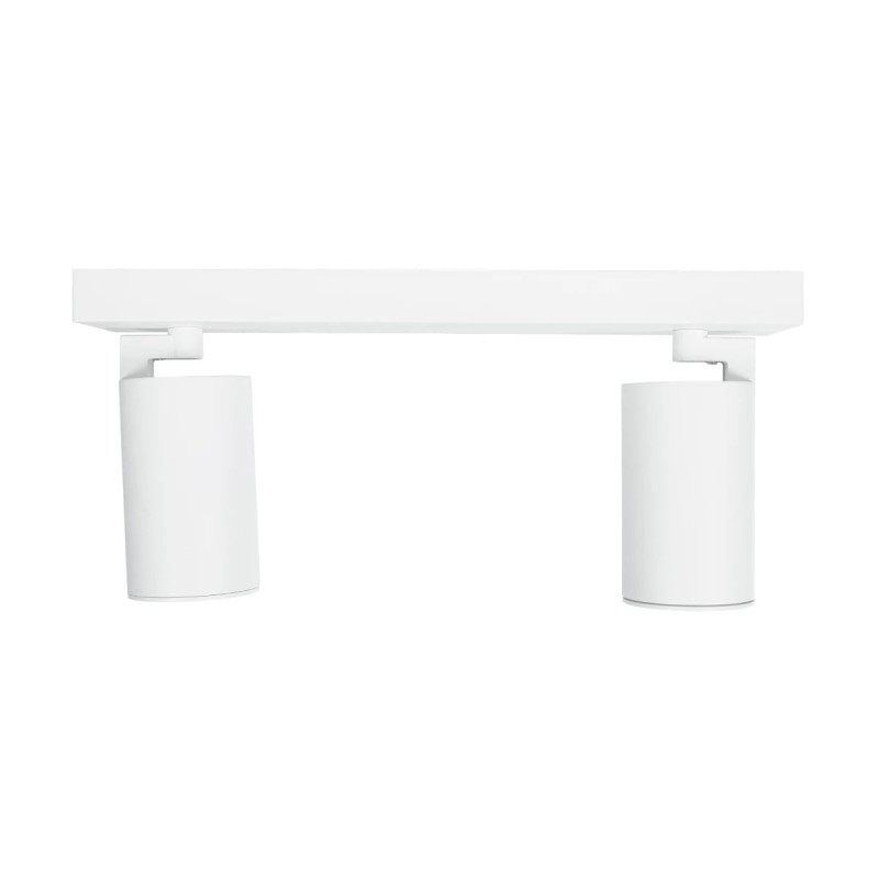 kelvo® SPOTA KLV-101-0137 Μοντέρνο Κινούμενο Φωτιστικό Σποτ Οροφής με Ντουί 2 x GU10 90° AC 220-240V IP20 - Λευκό Ματ - Μ30 x Π6 x Υ14.5cm