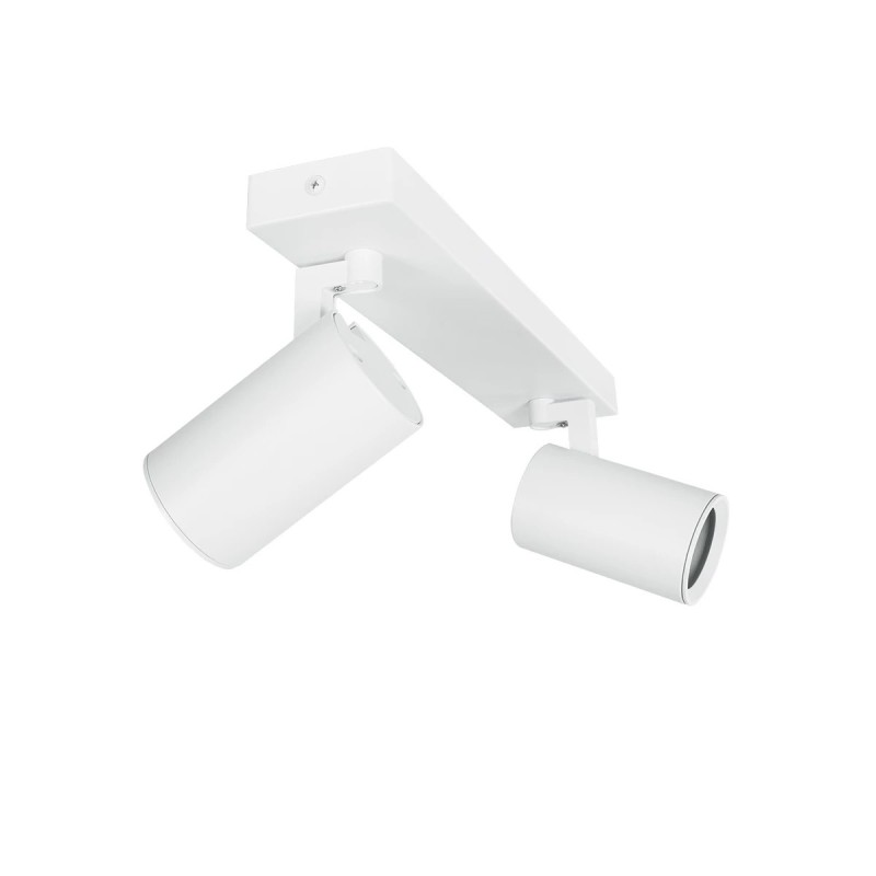 kelvo® SPOTA KLV-101-0137 Μοντέρνο Κινούμενο Φωτιστικό Σποτ Οροφής με Ντουί 2 x GU10 90° AC 220-240V IP20 - Λευκό Ματ - Μ30 x Π6 x Υ14.5cm