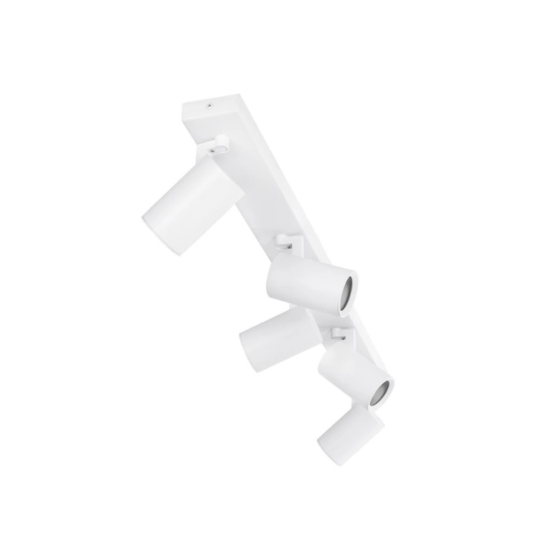 kelvo® SPOTA KLV-101-0143 Μοντέρνο Κινούμενο Φωτιστικό Σποτ Οροφής με Ντουί 5 x GU10 90° AC 220-240V IP20 - Λευκό Ματ - Μ79.5 x Π6.3 x Υ14cm