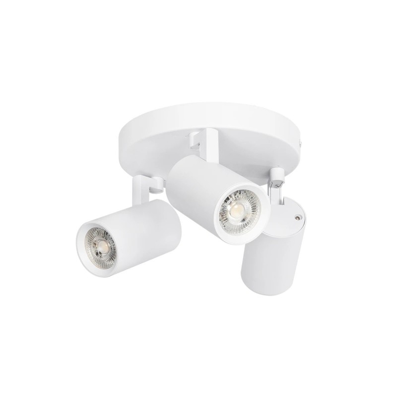 kelvo® SPOTA KLV-101-0145 Μοντέρνο Κινούμενο Φωτιστικό Σποτ Οροφής με Ντουί 3 x GU10 90° AC 220-240V IP20 - Λευκό Ματ - Μ19 x Π19 x Υ14cm