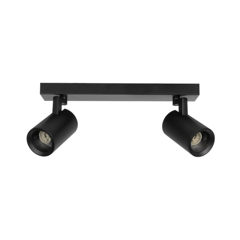 kelvo® SPOTA KLV-101-0136 Μοντέρνο Κινούμενο Φωτιστικό Σποτ Οροφής με Ντουί 2 x GU10 90° AC 220-240V IP20 - Μαύρο Ματ - Μ30 x Π6 x Υ14.5cm