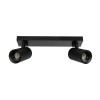 kelvo® SPOTA KLV-101-0136 Μοντέρνο Κινούμενο Φωτιστικό Σποτ Οροφής με Ντουί 2 x GU10 90° AC 220-240V IP20 - Μαύρο Ματ - Μ30 x Π6 x Υ14.5cm