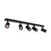 kelvo® SPOTA KLV-101-0142 Μοντέρνο Κινούμενο Φωτιστικό Σποτ Οροφής με Ντουί 5 x GU10 90° AC 220-240V IP20 - Μαύρο Ματ - Μ79.5 x Π6.3 x Υ14cm
