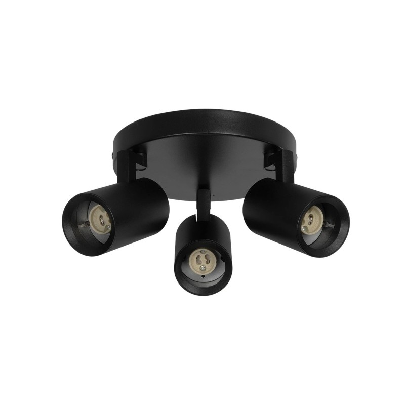 kelvo® SPOTA KLV-101-0144 Μοντέρνο Κινούμενο Φωτιστικό Σποτ Οροφής με Ντουί 3 x GU10 90° AC 220-240V IP20 - Μαύρο Ματ - Μ19 x Π19 x Υ14cm