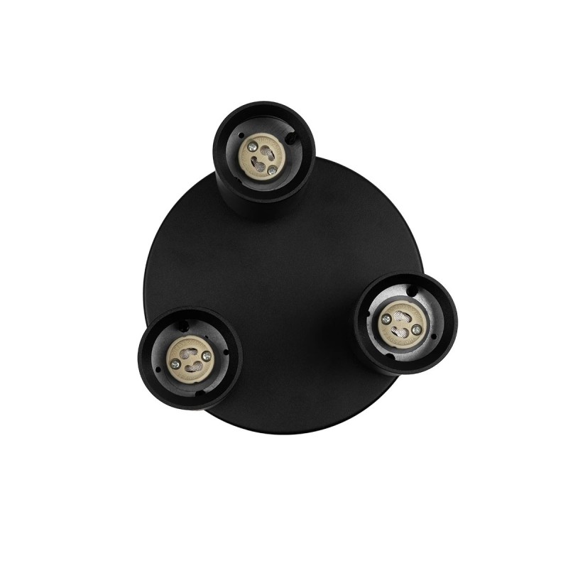 kelvo® SPOTA KLV-101-0144 Μοντέρνο Κινούμενο Φωτιστικό Σποτ Οροφής με Ντουί 3 x GU10 90° AC 220-240V IP20 - Μαύρο Ματ - Μ19 x Π19 x Υ14cm