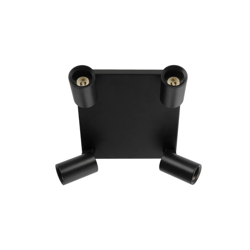 kelvo® SPOTA KLV-101-0146 Μοντέρνο Κινούμενο Φωτιστικό Σποτ Οροφής με Ντουί 4 x GU10 90° AC 220-240V IP20 - Μαύρο Ματ - Μ26 x Π26 x Υ14cm