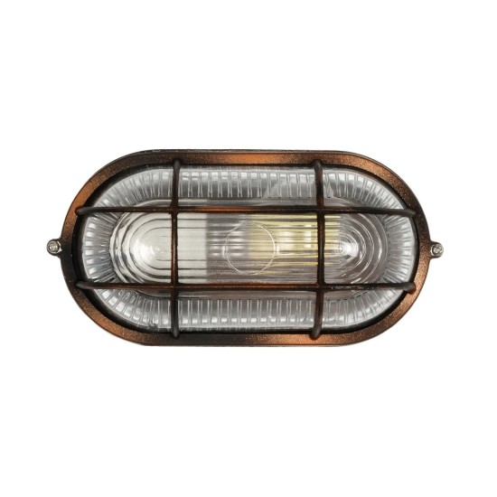 GLOBOSTAR® BOATLIGHT 61622 Vintage Φωτιστικό Καραβοχελώνα Τοίχου - Απλίκα με Ντουί 1 x E27 AC 220-240V Αδιάβροχο IP65 - Χάλκινο Παλαιωμένο Εφέ Σκουριάς Ματ - Μ21 x Π10.4 x Υ9cm GLOBOSTAR® BOATLIGHT 61622 Vintage Φωτιστικό Καραβοχελώνα Τοίχου - Απλίκα με Ντουί 1 x E27 AC 220-240V Αδιάβροχο IP65 - Χάλκινο Παλαιωμένο Εφέ Σκουριάς Ματ - Μ21 x Π10.4 x Υ9cm