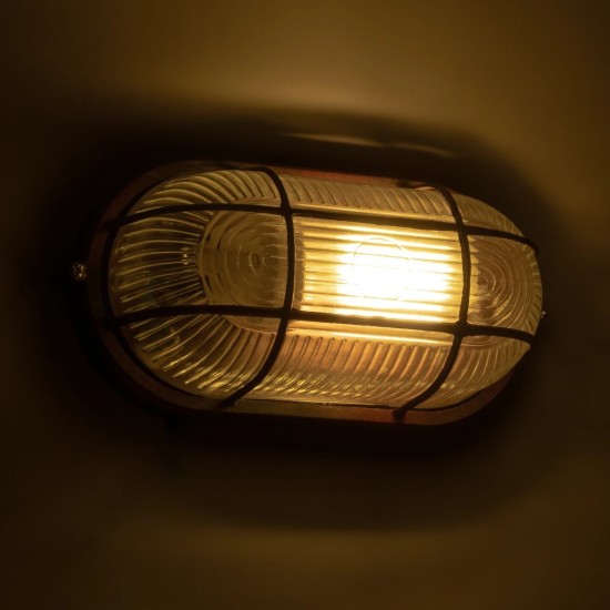 GLOBOSTAR® BOATLIGHT 61622 Vintage Φωτιστικό Καραβοχελώνα Τοίχου - Απλίκα με Ντουί 1 x E27 AC 220-240V Αδιάβροχο IP65 - Χάλκινο Παλαιωμένο Εφέ Σκουριάς Ματ - Μ21 x Π10.4 x Υ9cm GLOBOSTAR® BOATLIGHT 61622 Vintage Φωτιστικό Καραβοχελώνα Τοίχου - Απλίκα με Ντουί 1 x E27 AC 220-240V Αδιάβροχο IP65 - Χάλκινο Παλαιωμένο Εφέ Σκουριάς Ματ - Μ21 x Π10.4 x Υ9cm