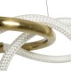 kelvo® GLOW 61657 Μοντέρνο Κρεμαστό Φωτιστικό Οροφής LED 30W 3000lm 360° AC 220-240V IP20 Ρυθμιζόμενο Λευκό CCT με Χειριστήριο από 2700K έως 6000K Dimmable - Lumileds SMD Chip - Χρυσό Πλατίνα & Λευκό Νήμα - Μ40 x Π40 x Υ35cm - 3 Χρόνια Εγγύηση