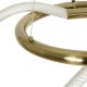 kelvo® GLOW 61657 Μοντέρνο Κρεμαστό Φωτιστικό Οροφής LED 30W 3000lm 360° AC 220-240V IP20 Ρυθμιζόμενο Λευκό CCT με Χειριστήριο από 2700K έως 6000K Dimmable - Lumileds SMD Chip - Χρυσό Πλατίνα & Λευκό Νήμα - Μ40 x Π40 x Υ35cm - 3 Χρόνια Εγγύηση
