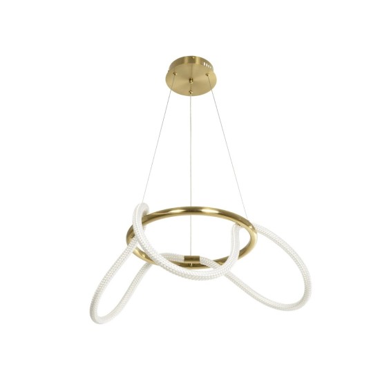 kelvo® GLOW 61658 Μοντέρνο Κρεμαστό Φωτιστικό Οροφής LED 36W 3600lm 360° AC 220-240V IP20 Ρυθμιζόμενο Λευκό CCT με Χειριστήριο από 2700K έως 6000K Dimmable - Lumileds SMD Chip - Χρυσό Πλατίνα & Λευκό Νήμα - Μ60 x Π60 x Υ45cm - 3 Χρόνια Εγγύηση kelvo® GLOW 61658 Μοντέρνο Κρεμαστό Φωτιστικό Οροφής LED 36W 3600lm 360° AC 220-240V IP20 Ρυθμιζόμενο Λευκό CCT με Χειριστήριο από 2700K έως 6000K Dimmable - Lumileds SMD Chip - Χρυσό Πλατίνα & Λευκό Νήμα - Μ60 x Π60 x Υ45cm - 3 Χρόνια Εγγύηση