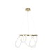 kelvo® GLOW 61659 Μοντέρνο Κρεμαστό Φωτιστικό Οροφής LED 58W 5800lm 360° AC 220-240V IP20 Ρυθμιζόμενο Λευκό CCT με Χειριστήριο από 2700K έως 6000K Dimmable - Lumileds SMD Chip - Χρυσό Πλατίνα & Λευκό Νήμα - Μ80 x Π80 x Υ60cm - 3 Χρόνια Εγγύηση