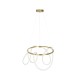 kelvo® GLOW 61659 Μοντέρνο Κρεμαστό Φωτιστικό Οροφής LED 58W 5800lm 360° AC 220-240V IP20 Ρυθμιζόμενο Λευκό CCT με Χειριστήριο από 2700K έως 6000K Dimmable - Lumileds SMD Chip - Χρυσό Πλατίνα & Λευκό Νήμα - Μ80 x Π80 x Υ60cm - 3 Χρόνια Εγγύηση