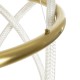 kelvo® GLOW 61659 Μοντέρνο Κρεμαστό Φωτιστικό Οροφής LED 58W 5800lm 360° AC 220-240V IP20 Ρυθμιζόμενο Λευκό CCT με Χειριστήριο από 2700K έως 6000K Dimmable - Lumileds SMD Chip - Χρυσό Πλατίνα & Λευκό Νήμα - Μ80 x Π80 x Υ60cm - 3 Χρόνια Εγγύηση