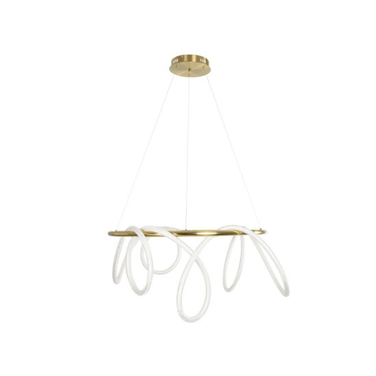kelvo® GLOW 61660 Μοντέρνο Κρεμαστό Φωτιστικό Οροφής LED 69W 6900lm 360° AC 220-240V IP20 Ρυθμιζόμενο Λευκό CCT με Χειριστήριο από 2700K έως 6000K Dimmable - Lumileds SMD Chip - Χρυσό Πλατίνα & Λευκό Νήμα - Μ100 x Π100 x Υ70cm - 3 Χρόνια Εγγύηση kelvo® GLOW 61660 Μοντέρνο Κρεμαστό Φωτιστικό Οροφής LED 69W 6900lm 360° AC 220-240V IP20 Ρυθμιζόμενο Λευκό CCT με Χειριστήριο από 2700K έως 6000K Dimmable - Lumileds SMD Chip - Χρυσό Πλατίνα & Λευκό Νήμα - Μ100 x Π100 x Υ70cm - 3 Χρόνια Εγγύηση