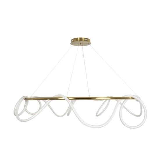 kelvo® GLOW 61661 Μοντέρνο Κρεμαστό Φωτιστικό Οροφής LED 100W 10000lm 360° AC 220-240V IP20 Ρυθμιζόμενο Λευκό CCT με Χειριστήριο από 2700K έως 6000K Dimmable - Lumileds SMD Chip - Χρυσό Πλατίνα & Λευκό Νήμα - Μ150 x Π150 x Υ100cm - 3 Χρόνια Εγγύηση kelvo® GLOW 61661 Μοντέρνο Κρεμαστό Φωτιστικό Οροφής LED 100W 10000lm 360° AC 220-240V IP20 Ρυθμιζόμενο Λευκό CCT με Χειριστήριο από 2700K έως 6000K Dimmable - Lumileds SMD Chip - Χρυσό Πλατίνα & Λευκό Νήμα - Μ150 x Π150 x Υ100cm - 3 Χρόνια Εγγύηση