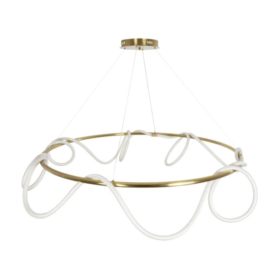 kelvo® GLOW 61661 Μοντέρνο Κρεμαστό Φωτιστικό Οροφής LED 100W 10000lm 360° AC 220-240V IP20 Ρυθμιζόμενο Λευκό CCT με Χειριστήριο από 2700K έως 6000K Dimmable - Lumileds SMD Chip - Χρυσό Πλατίνα & Λευκό Νήμα - Μ150 x Π150 x Υ100cm - 3 Χρόνια Εγγύηση kelvo® GLOW 61661 Μοντέρνο Κρεμαστό Φωτιστικό Οροφής LED 100W 10000lm 360° AC 220-240V IP20 Ρυθμιζόμενο Λευκό CCT με Χειριστήριο από 2700K έως 6000K Dimmable - Lumileds SMD Chip - Χρυσό Πλατίνα & Λευκό Νήμα - Μ150 x Π150 x Υ100cm - 3 Χρόνια Εγγύηση