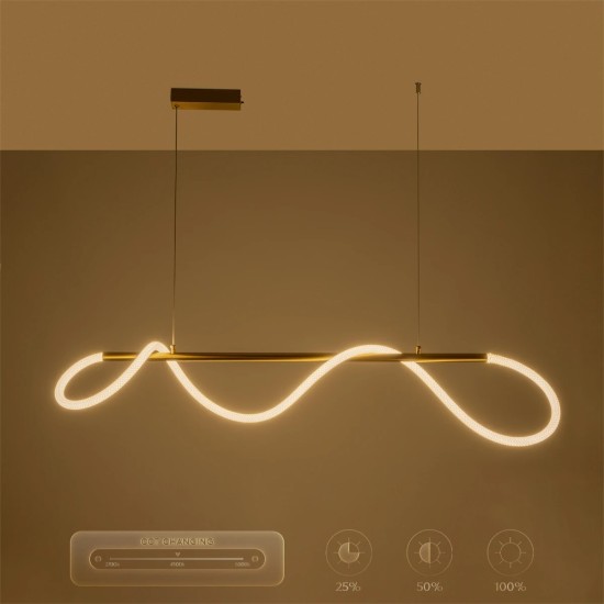 kelvo® GLOW 61662 Μοντέρνο Κρεμαστό Φωτιστικό Οροφής LED 34W 3400lm 360° AC 220-240V IP20 Ρυθμιζόμενο Λευκό CCT με Χειριστήριο από 2700K έως 6000K Dimmable - Lumileds SMD Chip - Χρυσό Πλατίνα & Λευκό Νήμα - Μ120 x Π35 x Υ50cm - 3 Χρόνια Εγγύηση kelvo® GLOW 61662 Μοντέρνο Κρεμαστό Φωτιστικό Οροφής LED 34W 3400lm 360° AC 220-240V IP20 Ρυθμιζόμενο Λευκό CCT με Χειριστήριο από 2700K έως 6000K Dimmable - Lumileds SMD Chip - Χρυσό Πλατίνα & Λευκό Νήμα - Μ120 x Π35 x Υ50cm - 3 Χρόνια Εγγύηση