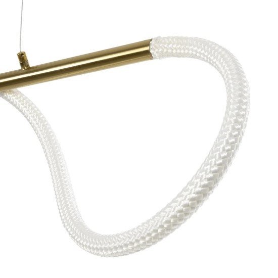 kelvo® GLOW 61662 Μοντέρνο Κρεμαστό Φωτιστικό Οροφής LED 34W 3400lm 360° AC 220-240V IP20 Ρυθμιζόμενο Λευκό CCT με Χειριστήριο από 2700K έως 6000K Dimmable - Lumileds SMD Chip - Χρυσό Πλατίνα & Λευκό Νήμα - Μ120 x Π35 x Υ50cm - 3 Χρόνια Εγγύηση kelvo® GLOW 61662 Μοντέρνο Κρεμαστό Φωτιστικό Οροφής LED 34W 3400lm 360° AC 220-240V IP20 Ρυθμιζόμενο Λευκό CCT με Χειριστήριο από 2700K έως 6000K Dimmable - Lumileds SMD Chip - Χρυσό Πλατίνα & Λευκό Νήμα - Μ120 x Π35 x Υ50cm - 3 Χρόνια Εγγύηση