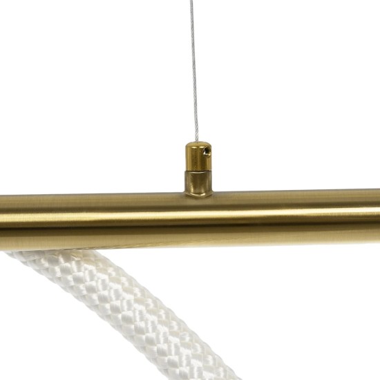 kelvo® GLOW 61662 Μοντέρνο Κρεμαστό Φωτιστικό Οροφής LED 34W 3400lm 360° AC 220-240V IP20 Ρυθμιζόμενο Λευκό CCT με Χειριστήριο από 2700K έως 6000K Dimmable - Lumileds SMD Chip - Χρυσό Πλατίνα & Λευκό Νήμα - Μ120 x Π35 x Υ50cm - 3 Χρόνια Εγγύηση kelvo® GLOW 61662 Μοντέρνο Κρεμαστό Φωτιστικό Οροφής LED 34W 3400lm 360° AC 220-240V IP20 Ρυθμιζόμενο Λευκό CCT με Χειριστήριο από 2700K έως 6000K Dimmable - Lumileds SMD Chip - Χρυσό Πλατίνα & Λευκό Νήμα - Μ120 x Π35 x Υ50cm - 3 Χρόνια Εγγύηση