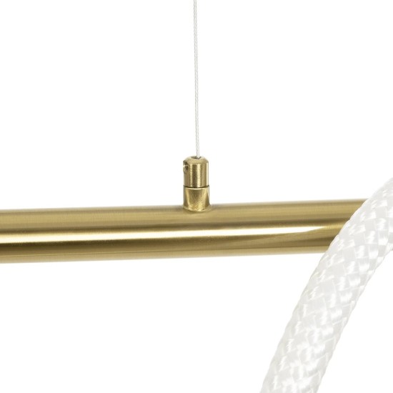 kelvo® GLOW 61663 Μοντέρνο Κρεμαστό Φωτιστικό Οροφής LED 45W 4500lm 360° AC 220-240V IP20 Ρυθμιζόμενο Λευκό CCT με Χειριστήριο από 2700K έως 6000K Dimmable - Lumileds SMD Chip - Χρυσό Πλατίνα & Λευκό Νήμα - Μ150 x Π35 x Υ50cm - 3 Χρόνια Εγγύηση kelvo® GLOW 61663 Μοντέρνο Κρεμαστό Φωτιστικό Οροφής LED 45W 4500lm 360° AC 220-240V IP20 Ρυθμιζόμενο Λευκό CCT με Χειριστήριο από 2700K έως 6000K Dimmable - Lumileds SMD Chip - Χρυσό Πλατίνα & Λευκό Νήμα - Μ150 x Π35 x Υ50cm - 3 Χρόνια Εγγύηση