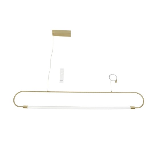 kelvo® GLOW 61664 Μοντέρνο Κρεμαστό Φωτιστικό Οροφής LED 15W 1500lm 360° AC 220-240V IP20 Ρυθμιζόμενο Λευκό CCT με Χειριστήριο από 2700K έως 6000K Dimmable - Lumileds SMD Chip - Χρυσό Πλατίνα & Λευκό Νήμα - Μ120 x Π3 x Υ25cm - 3 Χρόνια Εγγύηση kelvo® GLOW 61664 Μοντέρνο Κρεμαστό Φωτιστικό Οροφής LED 15W 1500lm 360° AC 220-240V IP20 Ρυθμιζόμενο Λευκό CCT με Χειριστήριο από 2700K έως 6000K Dimmable - Lumileds SMD Chip - Χρυσό Πλατίνα & Λευκό Νήμα - Μ120 x Π3 x Υ25cm - 3 Χρόνια Εγγύηση
