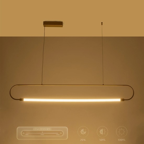 kelvo® GLOW 61664 Μοντέρνο Κρεμαστό Φωτιστικό Οροφής LED 15W 1500lm 360° AC 220-240V IP20 Ρυθμιζόμενο Λευκό CCT με Χειριστήριο από 2700K έως 6000K Dimmable - Lumileds SMD Chip - Χρυσό Πλατίνα & Λευκό Νήμα - Μ120 x Π3 x Υ25cm - 3 Χρόνια Εγγύηση kelvo® GLOW 61664 Μοντέρνο Κρεμαστό Φωτιστικό Οροφής LED 15W 1500lm 360° AC 220-240V IP20 Ρυθμιζόμενο Λευκό CCT με Χειριστήριο από 2700K έως 6000K Dimmable - Lumileds SMD Chip - Χρυσό Πλατίνα & Λευκό Νήμα - Μ120 x Π3 x Υ25cm - 3 Χρόνια Εγγύηση