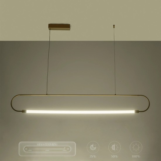 kelvo® GLOW 61664 Μοντέρνο Κρεμαστό Φωτιστικό Οροφής LED 15W 1500lm 360° AC 220-240V IP20 Ρυθμιζόμενο Λευκό CCT με Χειριστήριο από 2700K έως 6000K Dimmable - Lumileds SMD Chip - Χρυσό Πλατίνα & Λευκό Νήμα - Μ120 x Π3 x Υ25cm - 3 Χρόνια Εγγύηση kelvo® GLOW 61664 Μοντέρνο Κρεμαστό Φωτιστικό Οροφής LED 15W 1500lm 360° AC 220-240V IP20 Ρυθμιζόμενο Λευκό CCT με Χειριστήριο από 2700K έως 6000K Dimmable - Lumileds SMD Chip - Χρυσό Πλατίνα & Λευκό Νήμα - Μ120 x Π3 x Υ25cm - 3 Χρόνια Εγγύηση