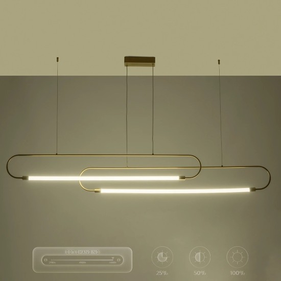kelvo® GLOW 61665 Μοντέρνο Κρεμαστό Φωτιστικό Οροφής LED 28W 2800lm 360° AC 220-240V IP20 Ρυθμιζόμενο Λευκό CCT με Χειριστήριο από 2700K έως 6000K Dimmable - Lumileds SMD Chip - Χρυσό Πλατίνα & Λευκό Νήμα - Μ160 x Π3 x Υ25cm - 3 Χρόνια Εγγύηση kelvo® GLOW 61665 Μοντέρνο Κρεμαστό Φωτιστικό Οροφής LED 28W 2800lm 360° AC 220-240V IP20 Ρυθμιζόμενο Λευκό CCT με Χειριστήριο από 2700K έως 6000K Dimmable - Lumileds SMD Chip - Χρυσό Πλατίνα & Λευκό Νήμα - Μ160 x Π3 x Υ25cm - 3 Χρόνια Εγγύηση