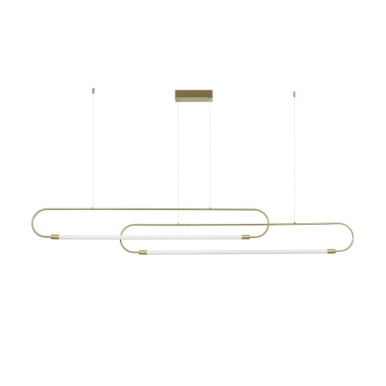kelvo® GLOW 61665 Μοντέρνο Κρεμαστό Φωτιστικό Οροφής LED 28W 2800lm 360° AC 220-240V IP20 Ρυθμιζόμενο Λευκό CCT με Χειριστήριο από 2700K έως 6000K Dimmable - Lumileds SMD Chip - Χρυσό Πλατίνα & Λευκό Νήμα - Μ160 x Π3 x Υ25cm - 3 Χρόνια Εγγύηση kelvo® GLOW 61665 Μοντέρνο Κρεμαστό Φωτιστικό Οροφής LED 28W 2800lm 360° AC 220-240V IP20 Ρυθμιζόμενο Λευκό CCT με Χειριστήριο από 2700K έως 6000K Dimmable - Lumileds SMD Chip - Χρυσό Πλατίνα & Λευκό Νήμα - Μ160 x Π3 x Υ25cm - 3 Χρόνια Εγγύηση