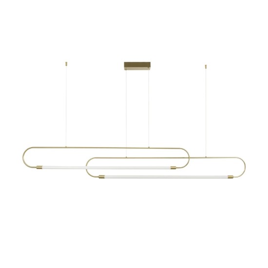 kelvo® GLOW 61665 Μοντέρνο Κρεμαστό Φωτιστικό Οροφής LED 28W 2800lm 360° AC 220-240V IP20 Ρυθμιζόμενο Λευκό CCT με Χειριστήριο από 2700K έως 6000K Dimmable - Lumileds SMD Chip - Χρυσό Πλατίνα & Λευκό Νήμα - Μ160 x Π3 x Υ25cm - 3 Χρόνια Εγγύηση kelvo® GLOW 61665 Μοντέρνο Κρεμαστό Φωτιστικό Οροφής LED 28W 2800lm 360° AC 220-240V IP20 Ρυθμιζόμενο Λευκό CCT με Χειριστήριο από 2700K έως 6000K Dimmable - Lumileds SMD Chip - Χρυσό Πλατίνα & Λευκό Νήμα - Μ160 x Π3 x Υ25cm - 3 Χρόνια Εγγύηση