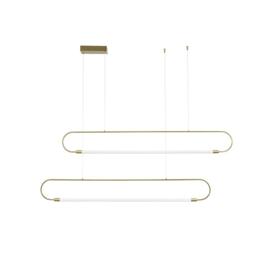 kelvo® GLOW 61665 Μοντέρνο Κρεμαστό Φωτιστικό Οροφής LED 28W 2800lm 360° AC 220-240V IP20 Ρυθμιζόμενο Λευκό CCT με Χειριστήριο από 2700K έως 6000K Dimmable - Lumileds SMD Chip - Χρυσό Πλατίνα & Λευκό Νήμα - Μ160 x Π3 x Υ25cm - 3 Χρόνια Εγγύηση kelvo® GLOW 61665 Μοντέρνο Κρεμαστό Φωτιστικό Οροφής LED 28W 2800lm 360° AC 220-240V IP20 Ρυθμιζόμενο Λευκό CCT με Χειριστήριο από 2700K έως 6000K Dimmable - Lumileds SMD Chip - Χρυσό Πλατίνα & Λευκό Νήμα - Μ160 x Π3 x Υ25cm - 3 Χρόνια Εγγύηση