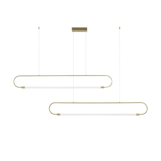 kelvo® GLOW 61665 Μοντέρνο Κρεμαστό Φωτιστικό Οροφής LED 28W 2800lm 360° AC 220-240V IP20 Ρυθμιζόμενο Λευκό CCT με Χειριστήριο από 2700K έως 6000K Dimmable - Lumileds SMD Chip - Χρυσό Πλατίνα & Λευκό Νήμα - Μ160 x Π3 x Υ25cm - 3 Χρόνια Εγγύηση kelvo® GLOW 61665 Μοντέρνο Κρεμαστό Φωτιστικό Οροφής LED 28W 2800lm 360° AC 220-240V IP20 Ρυθμιζόμενο Λευκό CCT με Χειριστήριο από 2700K έως 6000K Dimmable - Lumileds SMD Chip - Χρυσό Πλατίνα & Λευκό Νήμα - Μ160 x Π3 x Υ25cm - 3 Χρόνια Εγγύηση