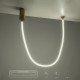 kelvo® GLOW 61666 Μοντέρνο Κρεμαστό Φωτιστικό Οροφής LED 27W 2700lm 360° AC 220-240V IP20 Ρυθμιζόμενο Λευκό CCT με Χειριστήριο από 2700K έως 6000K Dimmable - Lumileds SMD Chip - Χρυσό Πλατίνα & Λευκό Νήμα - Μ80 x Π3 x Υ80cm - 3 Χρόνια Εγγύηση