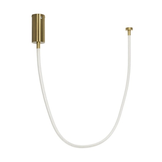 kelvo® GLOW 61666 Μοντέρνο Κρεμαστό Φωτιστικό Οροφής LED 27W 2700lm 360° AC 220-240V IP20 Ρυθμιζόμενο Λευκό CCT με Χειριστήριο από 2700K έως 6000K Dimmable - Lumileds SMD Chip - Χρυσό Πλατίνα & Λευκό Νήμα - Μ80 x Π3 x Υ80cm - 3 Χρόνια Εγγύηση