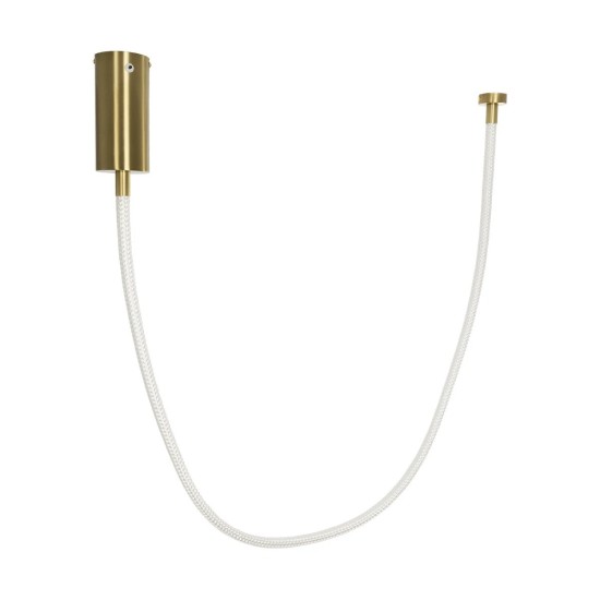 kelvo® GLOW 61666 Μοντέρνο Κρεμαστό Φωτιστικό Οροφής LED 27W 2700lm 360° AC 220-240V IP20 Ρυθμιζόμενο Λευκό CCT με Χειριστήριο από 2700K έως 6000K Dimmable - Lumileds SMD Chip - Χρυσό Πλατίνα & Λευκό Νήμα - Μ80 x Π3 x Υ80cm - 3 Χρόνια Εγγύηση