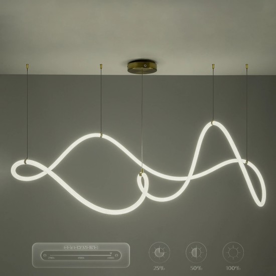 kelvo® GLOW 61668 Μοντέρνο Κρεμαστό Φωτιστικό Οροφής LED 65W 6500lm 360° AC 220-240V IP20 Ρυθμιζόμενο Λευκό CCT με Χειριστήριο από 2700K έως 6000K Dimmable - Lumileds SMD Chip - Χρυσό Πλατίνα & Λευκό Νήμα - Μ150 x Π150 x Υ80cm - 3 Χρόνια Εγγύηση kelvo® GLOW 61668 Μοντέρνο Κρεμαστό Φωτιστικό Οροφής LED 65W 6500lm 360° AC 220-240V IP20 Ρυθμιζόμενο Λευκό CCT με Χειριστήριο από 2700K έως 6000K Dimmable - Lumileds SMD Chip - Χρυσό Πλατίνα & Λευκό Νήμα - Μ150 x Π150 x Υ80cm - 3 Χρόνια Εγγύηση